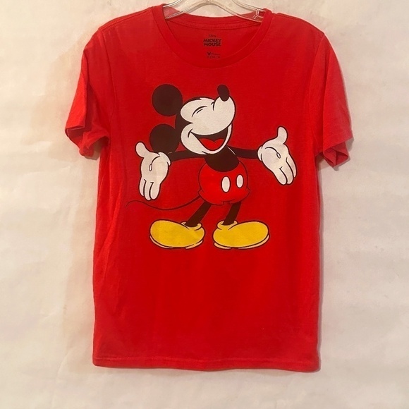 Disney Mickey Mouse Cartoon RedRed Short Sleeve T Shirt Tee - Picture 2 of 6